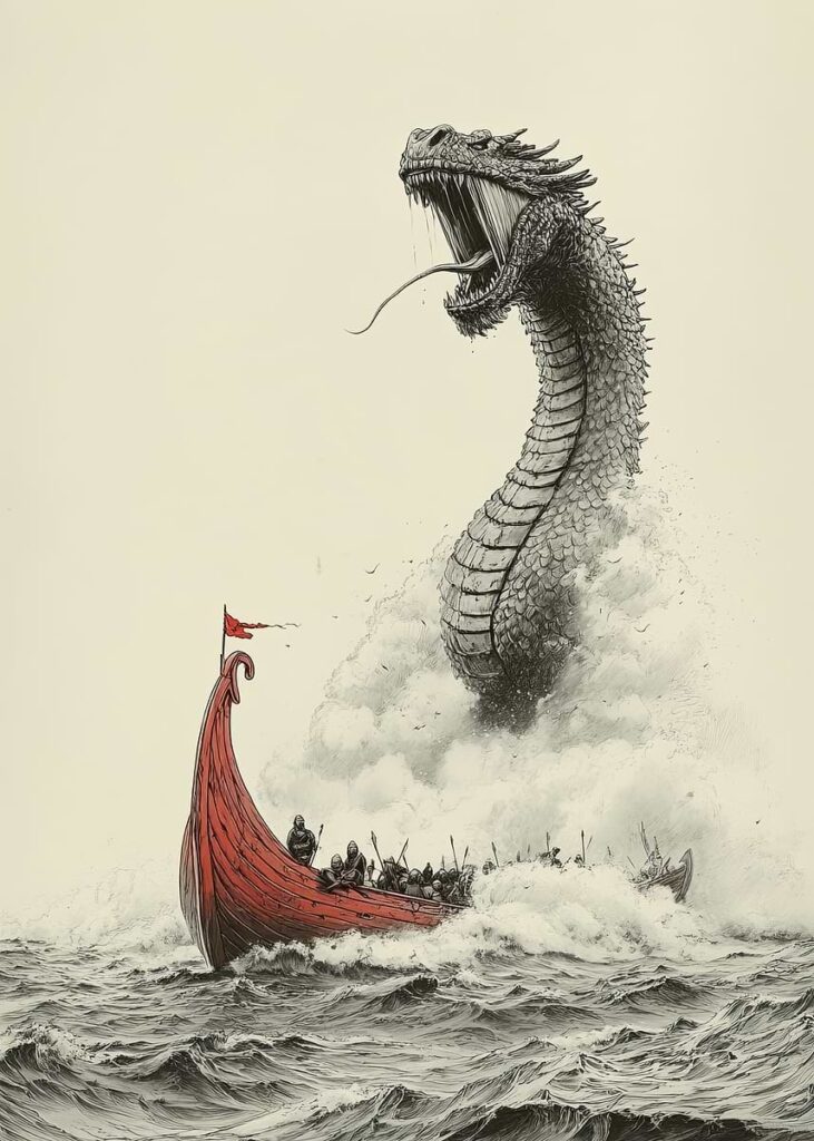 Dragon and Viking Ship