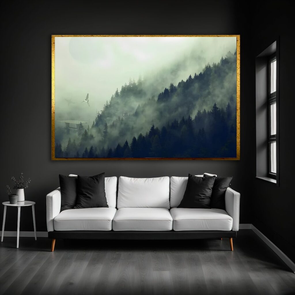 Endor landscape framed canvas