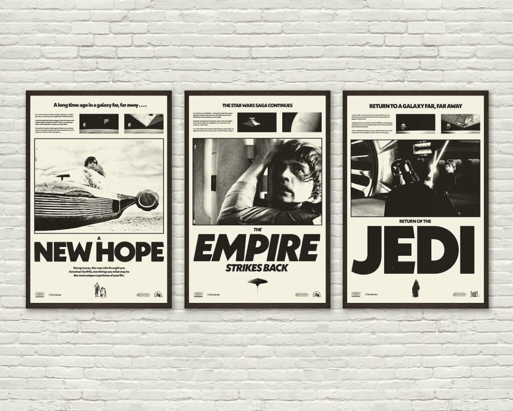 Original trilogy poster set, signed limited edition