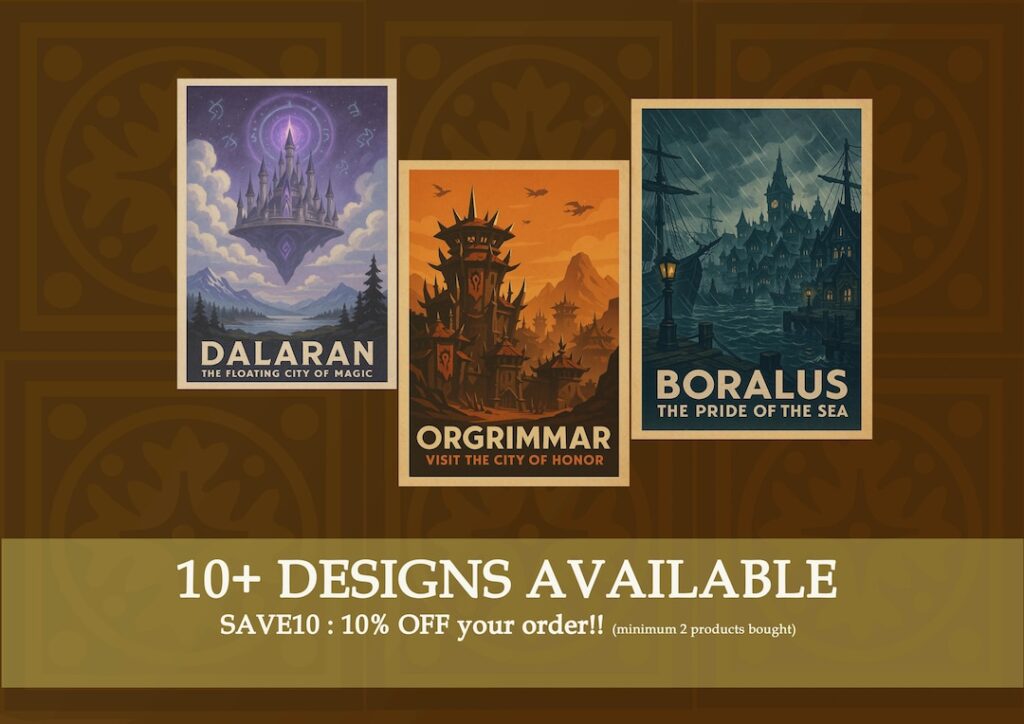 Azeroth Capitals Vintage Travel Posters