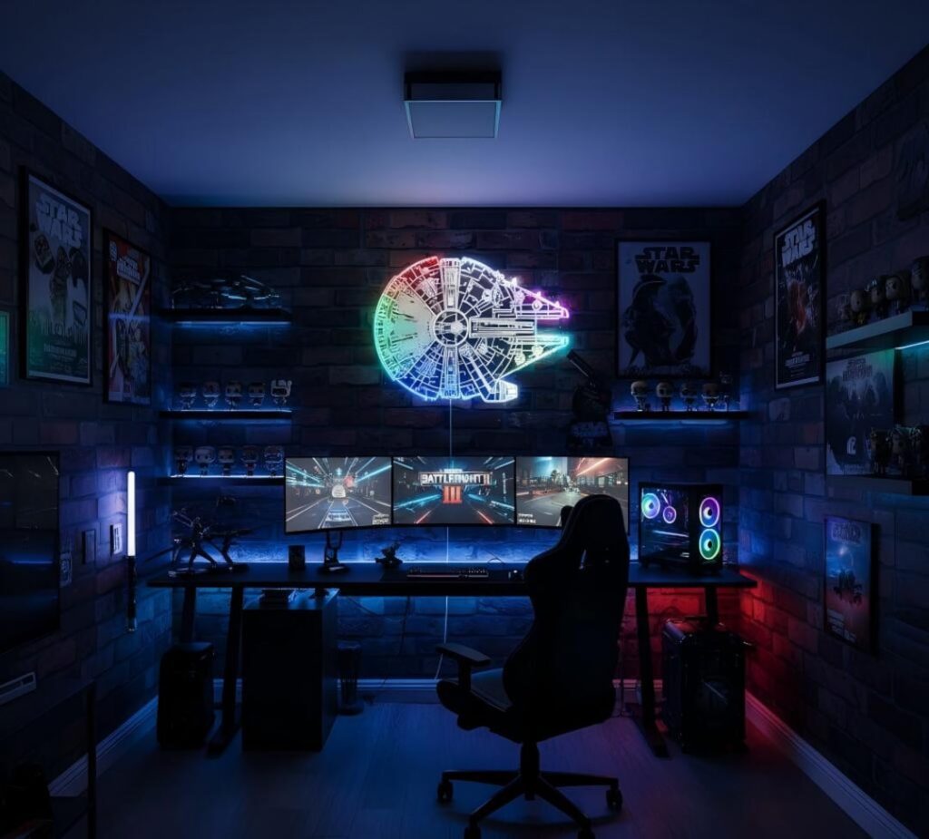 Millennium Falcon LED wall sign