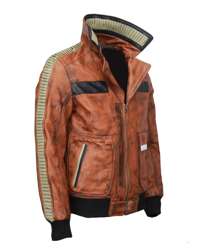 Cal Kestis leather bomber jacket