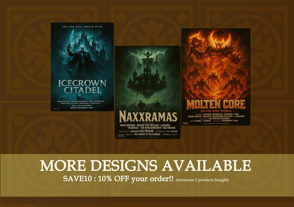 Raid Movie Posters: Molten Core, Karazhan, Naxxramas, Icecrown