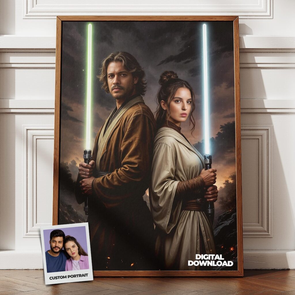 Custom Star Wars couple portrait from your photo