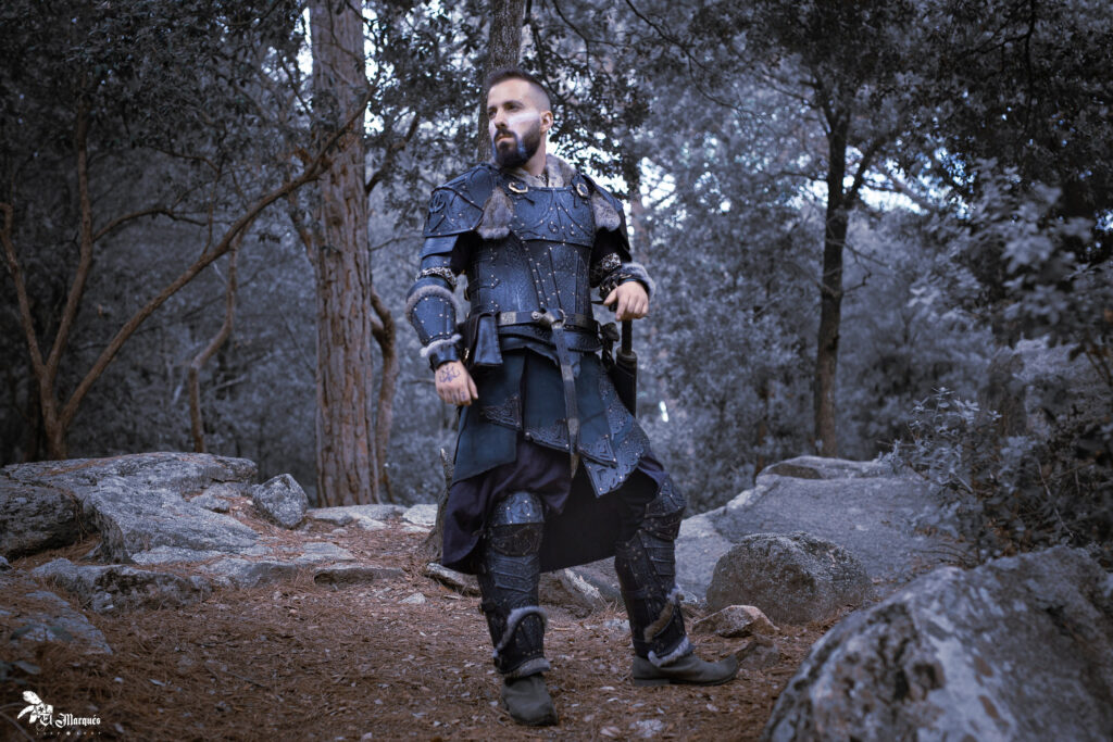 Black leather Viking armor, full set