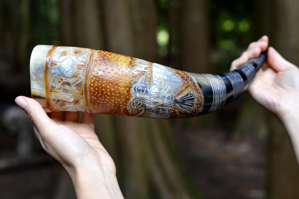 Raven’s Oath hand-carved drinking horn