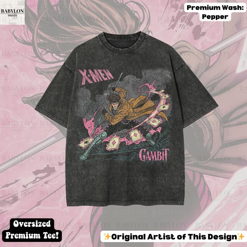 Oversized Gambit X-Men shirt