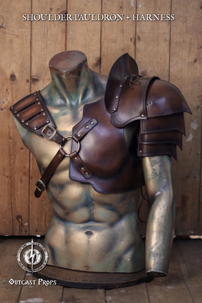 Viking leather pauldron and harness