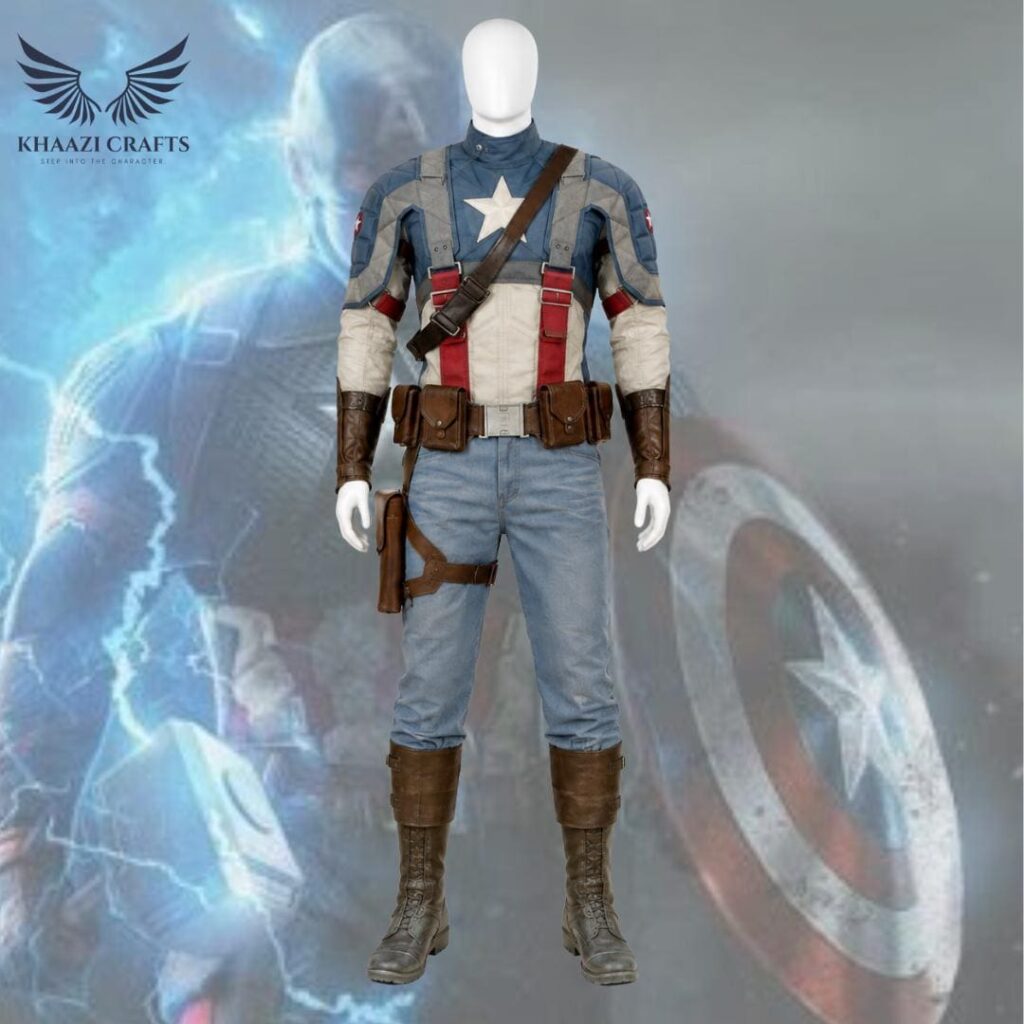 Captain America-inspired cosplay jumpsuit