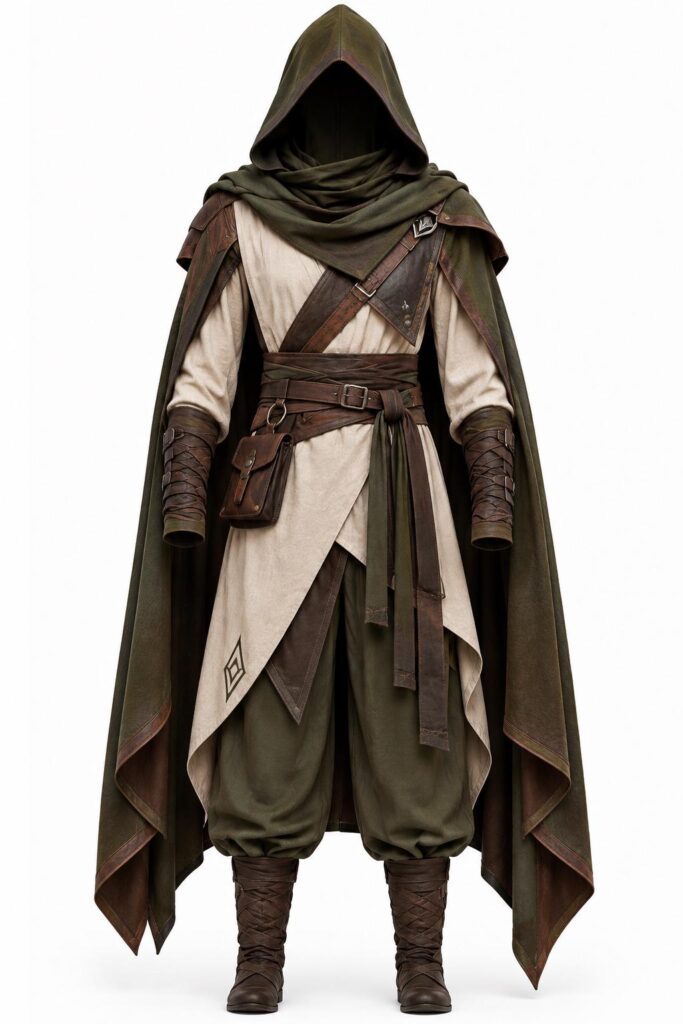 Ranger hooded cloak and tunic costume
