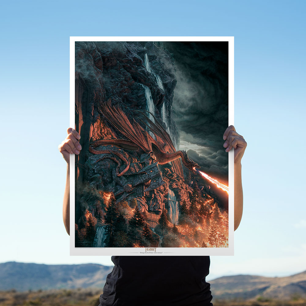Smaug the Fire-Drake: A Dire Menace! Fine Art Print